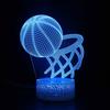 Lámpara de mesa pequeña con luz nocturna 3D transfronteriza de la serie del club de baloncesto, recuerdo del juego de baloncesto, luz de ambiente colorido, luz nocturna