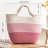 Bolsa de Cuerda de Algodón Bolsa Tejida de Paja Cuerda de Algodón Bolso de Mano de Cuerda de Algodón Bolso de Hombro Bolso de Playa Hueco Bolso Tote Bolsa Tejida Arcoíris