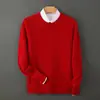 Novo Suéter de Lã Outono e Inverno para Homens, Engrossado e Quente, Suéter de Gola Redonda com Padrão Torcido, Camada Base de Malha Cashmere Casual Solta