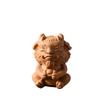 Adornos Yuan Bao Long tallados en madera de sándalo dorado de boj sudamericano, adornos de madera maciza, artesanías, amuleto Nafu de la suerte de mano largo.