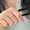Anillo texturizado de plata S925 de cuerpo completo para mujer, diseño de nicho estilo Ins, anillo minimalista 5242A