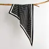 Pañuelo de cabeza de estilo coreano fresco a rayas para mujer, Bufanda triangular de moda versátil, Pañuelo de cuello profesional, Chal