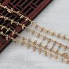 Joia DIY pulseira de pérola de vidro cristal retenção de cor 5,5*2,5m corrente de contas artesanal grampo de cabelo com franja B2157