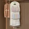 Bolsa de Armazenamento Pendurada Estilo Zíper para Meias e Roupas Íntimas, Bolsa de Armazenamento Panda, Bolsa Pendurada para Roupas Íntimas de Guarda-Roupa de Dormitório, Bolsa de Rede