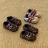 Zapatos Pequeños de Cuero para Bebé Otoño Guardería Estilo Versátil Retro Zapatos Individuales Estampado de Leopardo Moda para Niñas Lunares Casual Zapatos para Niños Pequeños