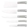 Juego de 5 Cuchillos de Cocina Huecos de Acero Inoxidable para el Hogar, Rebanador de Chef, Cortador de Huesos, Cuchillo para Frutas, Juego Completo de Cuchillos de Cocina