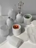 Molde de Silicona para Vela Aromática de Jarrón de Yeso DIY Molde de Resina Cristalina Bandeja Ovalada Adorno Resina DIY