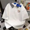 Camiseta de Manga Corta con Cuello Solapa Falsa de Dos Piezas Estampado de Pony Año Nuevo Primavera/Verano 2026 para Mujer Primavera/Verano Algodón Puro Top de Pareja