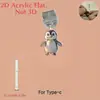 Plano 2D 1 Pinguim Fofo Plug de Poeira de Celular em Acrílico - Adequado para Smartphones, Compatível com Ipho