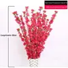 Galho de Flor de Pessegueiro Artificial Haste Única Flor de Cerejeira Decoração de Sala de Estar Galho Flor de Ameixeira Flor de Seda Árvore Falsa Decoração de Paisagismo Flor Artificial