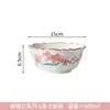 Conjunto de Louças com Cor Sob Esmalte Shang En Phalaenopsis Cerâmica de Luxo Acessível Conjunto de Pratos Vermelhos Tigela de Arroz Prato Casa Nova