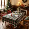 Toalha de mesa xadrez de Natal com franjas, toalha de mesa estilo retrô americano, disponível agora para decoração de casa transfronteiriça