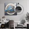 Relógio Silencioso Transfronteiriço Pintura Decorativa para Restaurante Luxo Leve Moderno Mural de Parede de Fundo para Sala de Estar Relógio de Parede da Moda Pintura Pendurada
