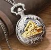 Exquisito reloj de bolsillo con collar fino de locomotora hueca tallada, clásico, retro, nostálgico, de cuarzo, reloj de bolsillo grande, fabricantes