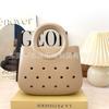2025 Nuevo Bolso Transfronterizo para Mujer, Mini Bolso de Playa Eva, Bolso Cuadrado Pequeño, Elegante Bolso de Concha, Agujero para DIY