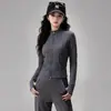 Novo Conjunto de Yoga Feminino Plus Size com Veludo, Jaqueta de Manga Longa com Gola Alta e Calça de Cintura Alta, Peça Dupla Esportiva Profissional para Fitness e Corrida Matinal