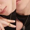 Collar europeo y americano transfronterizo de 26 letras en español para mujer, cadena de clavícula versátil, diseño de nicho con gema de cristal