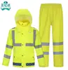 Conjunto Reflectante de Impermeable y Pantalón de Lluvia para Exteriores para Agentes de Tráfico y Trabajadores de Saneamiento, Impermeable Dividido a Prueba de Lluvia para Múltiples Escenarios para Adultos
