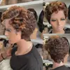 Peluca de Moda Europea y Americana Corta Rizada Ultra Corta Auriculares África Venta Caliente Encaje Frontal Auriculares de Cabello Rizado