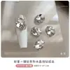 Joyería para Uñas Artísticas de Diamante Blanco Brillante, Bolas de Diamante Hechas a Mano de Alta Gama, Accesorios de Diamante para Uñas Grandes de Ángulo Recto con Acabado Total de Diamante