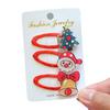Set Navideño Nuevo 2026 Rojo Festividades de Año Nuevo Ligas para el Cabello Pinzas para el Cabello de Resina Acrílica Pinzas para Flequillo de Bebé