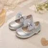 Zapatos Mary Jane de Malla con Lazo de Pedrería para Niñas Zapatos para Niños de Fiesta y Actuación de Dama de Flor Velcro Zapatos Planos de Princesa