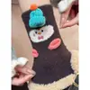 Meias de Outono e Inverno Novas com Pelúcia Quente Antiderrapantes Duráveis de Cano Médio Meias Fofas de Desenho Animado para Casa Escola Meias Grossas Dormir