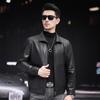 Casaco de Pele de Ovelha Top Haining Casaco Fino de Couro Genuíno Slim-Fit Lapela Curto Primavera e Outono Jaqueta de Couro para Motociclista