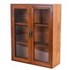 Caja de Almacenamiento de Escritorio Gabinete de Almacenamiento de Madera y Vidrio Estante Organizador de Cosméticos de Madera Multicapa para el Hogar Estilo Retro