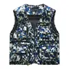 Chaleco camuflado para exteriores con múltiples bolsillos para hombre, chaleco táctico delgado de pesca para primavera y otoño, prenda exterior sin mangas informal de trabajo