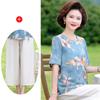 Camiseta de manga corta de verano para mamá de mediana edad, top de algodón y lino, traje de lino de verano para mujeres de mediana edad y mayores, traje de dos piezas con temperamento