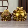 Sapo Dorado de Latón Sapo Dorado de Tres Patas Sapo Dorado de Tres Patas Cumplidor de Deseos Decoración para el Hogar y la Tienda Aumento Diario de la Riqueza Sapo Dorado