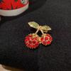 Broche de Cereja Fofo Japonês, Corsage de Laço Feminino de Alta Qualidade, Broche Anti-Exposição, Broche Estilo Coreano com Esmalte, Atacado