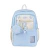 Bolsa Escolar Versátil Estilo Universitário Ins Estilo Japonês Color-Blocking para Mulheres, Mochila Fofa de Grande Capacidade para Estudantes do Ensino Fundamental e Médio