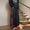 Pantalones Casuales de Rayas Estilo Americano para Hombre, Primavera y Otoño, Elegantes y Modernos, Corte Holgado, Versátiles de Pierna Recta y Pierna Ancha Largos, Venta al por Mayor Barata