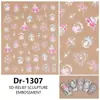 Redanco5D En relieve Popular Pegatinas para Uñas Arte de Uñas Frutas Serie Navideña Árbol de Navidad Pegatinas 3D para Uñas Dr1308