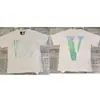 Camiseta de Verano Clásica de Manga Corta para Hombre Vlone Fog Mosaico Estampado Reflectante Marca de Moda V Grande Ajuste Holgado