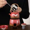 Estufa de Alcohol Cultural y Creativa de la Ciudad Prohibida, Cafetera de Té, Juego Completo para Preparar Té Kung Fu, Regalo Empresarial para el Festival de Mediados de Otoño