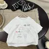 Camiseta de Manga Curta com Estampa de Carro Desenho Estilo Coreano 2026 Novo Estilo Verão para Meninos Gola Redonda Versátil Top de Manga Curta t
