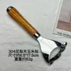 Conjunto de Utensílios de Cozinha em Aço Inoxidável 304 com Cabo de Jacarandá: Colher de Arroz, Descascador, Espátula para Peixe, Abridor de Ostras, Amassador