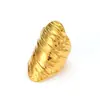 Anillo de Acero Inoxidable Dorado Retro Transfronterizo Anillo de Nicho Anillo Ancho Clásico No Desvanecible Joyería para Manos de Acero de Titanio