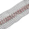 Malla de Encaje de Strass Doble Fila de 7 mm Red de Strass para Ropa DIY Decoración de Vestidos de Boda Accesorios Red de Encaje Strass