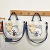 Bolsa de Mano Caricatura Oso Suave Lindo Lona Bolso de Hombro Japonés Harajuku Chic Estudiante Bolso Cruzado para Mujeres Estilo Ins