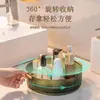 Caja Giratoria de Lujo para Almacenamiento de Cosméticos, Caja Transparente de Escritorio, Organizador Redondo para Tocador de Productos para el Cuidado de la Piel