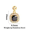 Pendente Colorido de Cristal Popular Transfronteiriço Aço Inoxidável Banhado a Ouro a Vácuo Colar Pulseira DIY Pingente Destacável