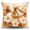 Funda de almohada navideña impresa en 3D con diseño de Santa Claus y escena de nieve, funda de almohada decorativa para el ambiente festivo del hogar en stock