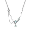 Collar Original de Luna y Gota de Agua para Mujer, Estilo Nicho Dulce y Fresco Cadena para Clavícula, Cadena para el Cuello de Chica Popular Estilo Trendy Ins