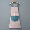Pode Adicionar Impressão de Logo, Desenho Animado Impermeável, à Prova de Óleo, Resistente a Manchas, Avental Feminino Espesso Estilo Japonês, Uso Doméstico, Padrão de Desenho Animado Resistente a Manchas