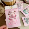 Pinza de Pelo para Niñas Nueva de Cuadros Florales Forma de Gota de Agua Pinza Básica Versátil Pinza para el Flequillo Estilo Fresco Pinza Lateral