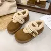 Zapatos de Algodón Cálido con Velcro y Lazo Retro 2026 Invierno Nuevos Suela Gruesa Antideslizantes Versátiles Con Forro de Piel Birkenstock
